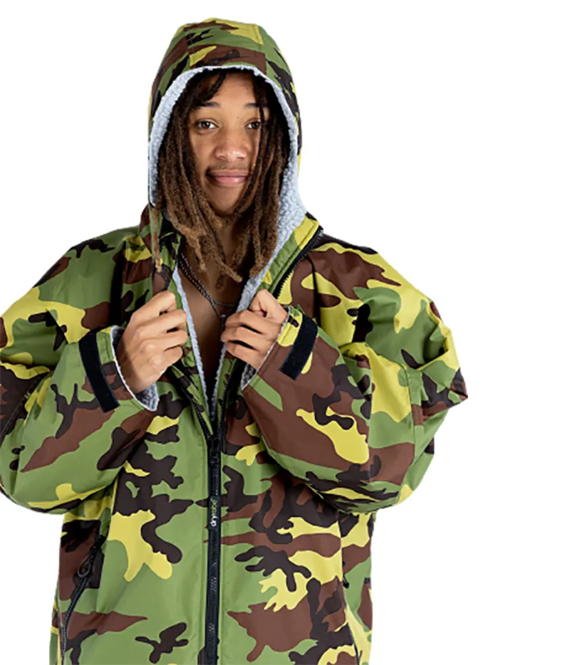 Dryrobe Adult Advance Long Sleeve Change Robe V3 S Camo Grey-2